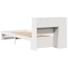 Lit bibliothèque sans matelas blanc 100x200 cm bois pin massif 