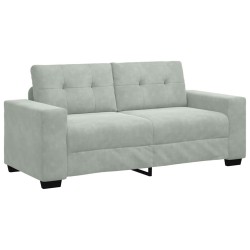 Canapé causeuse gris clair 140 cm velours 