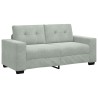 Canapé causeuse gris clair 140 cm velours 