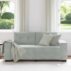 Canapé causeuse gris clair 140 cm velours 