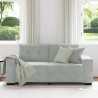 Canapé causeuse gris clair 140 cm velours 