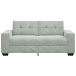 Canapé causeuse gris clair 140 cm velours 