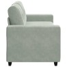 Canapé causeuse gris clair 140 cm velours 