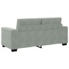 Canapé causeuse gris clair 140 cm velours 