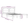 Cadre de lit sans matelas gris 150x200 cm bois massif 