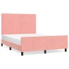 Cadre de lit sans matelas rose 140x200 cm velours 