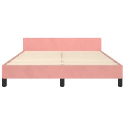 Cadre de lit sans matelas rose 140x200 cm velours 