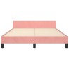 Cadre de lit sans matelas rose 140x200 cm velours 