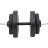 Ensemble d'haltères et de barre ondulée avec plaques 60 kg 