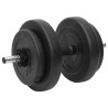 Ensemble d'haltères et de barre ondulée avec plaques 60 kg 