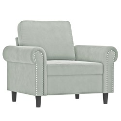 Fauteuil avec repose-pied Gris clair 60 cm Velours 