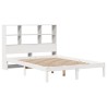 Lit bibliothèque sans matelas blanc 135x190 cm bois pin massif 