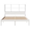 Lit bibliothèque sans matelas blanc 135x190 cm bois pin massif 