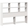 Lit bibliothèque sans matelas blanc 135x190 cm bois pin massif 