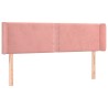 Tête de lit avec oreilles Rose 147x16x78/88 cm Velours 