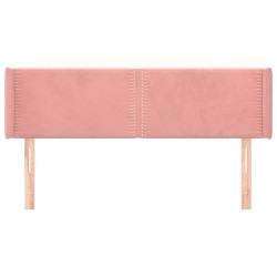 Tête de lit avec oreilles Rose 147x16x78/88 cm Velours 