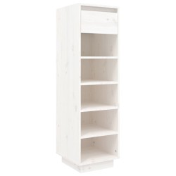 Armoire à chaussures blanc 30x34x105 cm bois de pin massif 