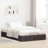 Cadre de lit ottoman sans matelas marron foncé 120x190 cm tissu 