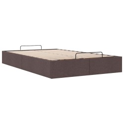 Cadre de lit ottoman sans matelas marron foncé 120x190 cm tissu 