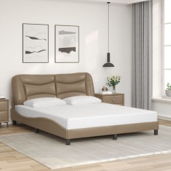 Cadre de lit sans matelas cappuccino 160x200 cm similicuir 