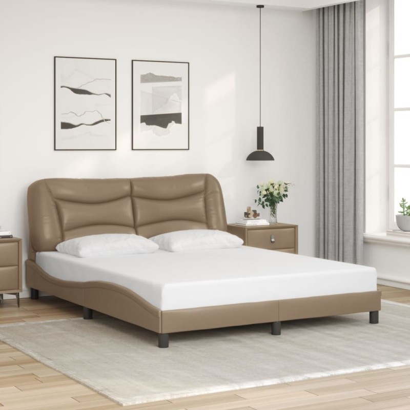 Cadre de lit sans matelas cappuccino 160x200 cm similicuir 