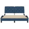 Cadre de lit avec LED sans matelas bleu 140x190 cm tissu 