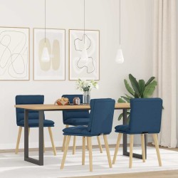 Chaises à manger lot de 4 bleu tissu 