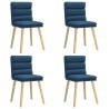Chaises à manger lot de 4 bleu tissu 