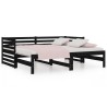 Lit coulissant sans matelas noir 2x(80x200)cm 