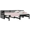 Lit coulissant sans matelas noir 2x(80x200)cm 