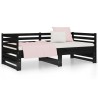 Lit coulissant sans matelas noir 2x(80x200)cm 