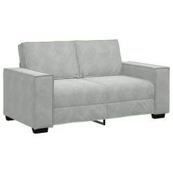 Canapé à 2 places Gris clair 120 cm Velours 