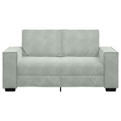 Canapé à 2 places Gris clair 120 cm Velours 