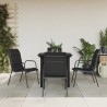 Ensemble à manger de jardin 5 pcs noir textilène et acier 