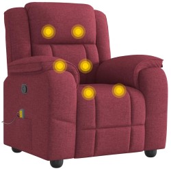 Fauteuil de massage inclinable Rouge bordeaux Tissu 