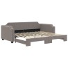 Lit de jour avec gigogne sans matelas taupe 80x200 cm 