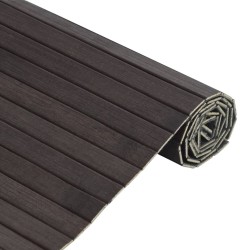 Tapis rectangulaire marron foncé 100x300 cm bambou 