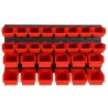 Ensemble d'étagères d'atelier 30 pcs Rouge et noir 77x39 cm PP 