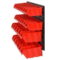 Ensemble d'étagères d'atelier 30 pcs Rouge et noir 77x39 cm PP 