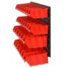 Ensemble d'étagères d'atelier 30 pcs Rouge et noir 77x39 cm PP 