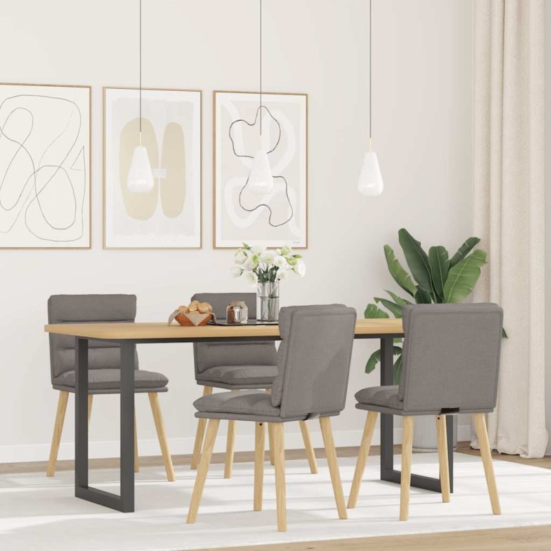 Chaises à manger lot de 4 taupe tissu 