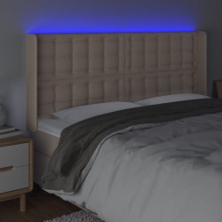 Tête de lit à LED Cappuccino 203x16x118/128 cm Similicuir 