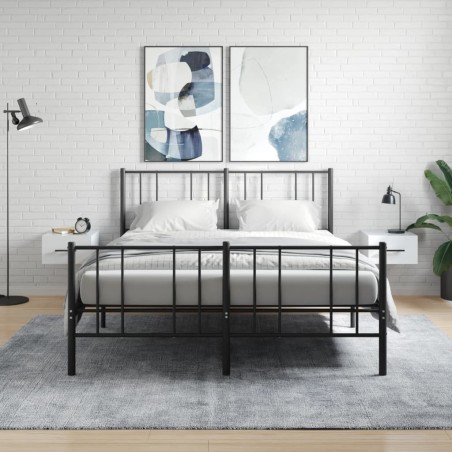 Tables de chevet murales 2 pcs blanc 35x35x20 cm 