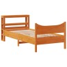 Cadre de lit avec tête de lit cire marron 90x190 cm bois de pin 
