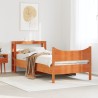 Cadre de lit avec tête de lit cire marron 90x190 cm bois de pin 
