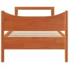 Cadre de lit avec tête de lit cire marron 90x190 cm bois de pin 