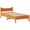 Cadre de lit avec tête de lit cire marron 90x190 cm bois de pin 