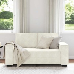 Canapé à 2 places Crème 120 cm Velours 