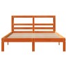 Cadre de lit sans matelas cire marron 140x200cm bois pin massif 