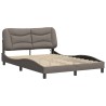 Cadre de lit avec LED sans matelas taupe 140x190 cm tissu 